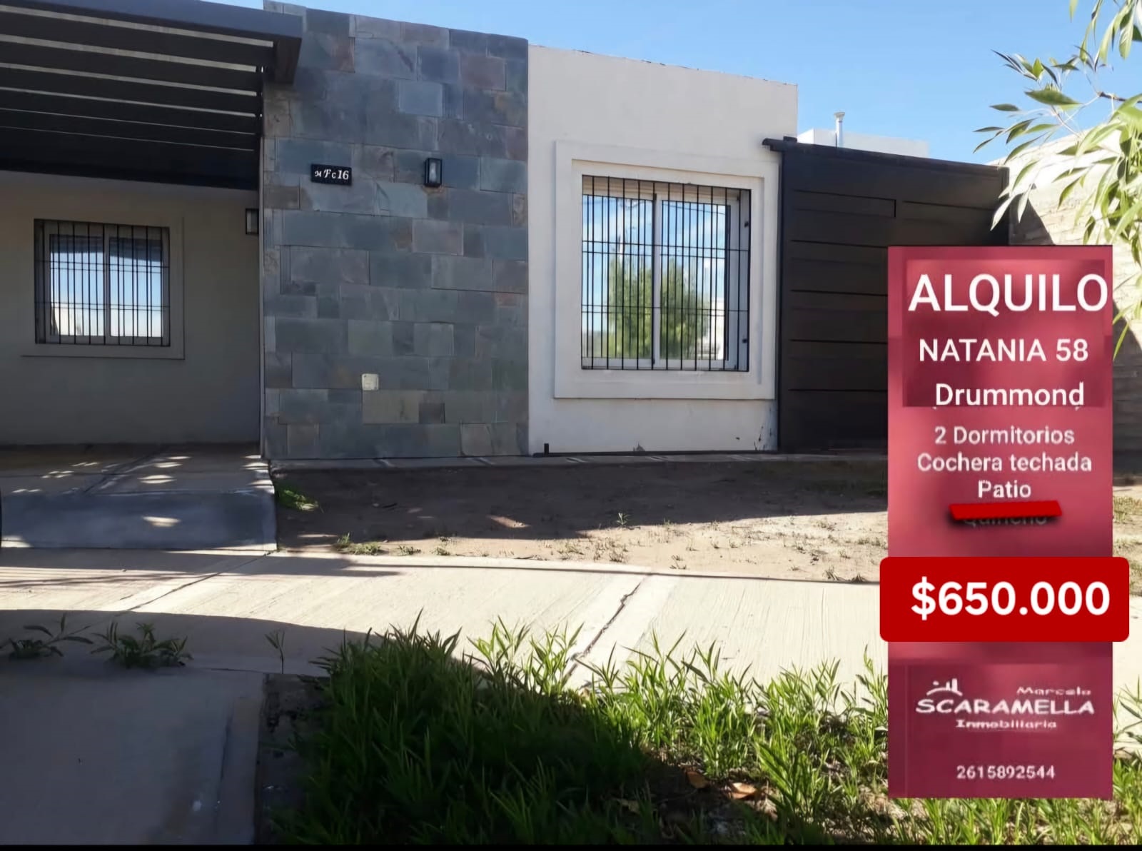 Alquiler casa en Luján de Cuyo (ALQUILADA) Canon mensual $ 650.000
